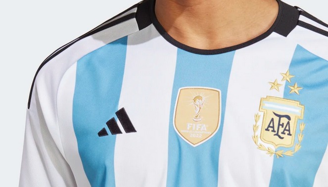 Camiseta Messi 10 Argentina 1ª Equipación 2022 Mundial 3 Estrellas Niño Kit